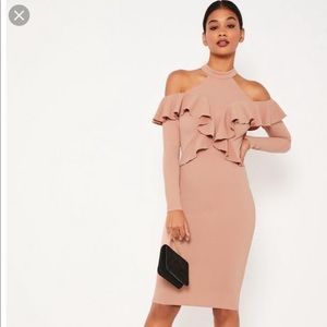 Grill Cold Shoulder Missguided Midi Dress